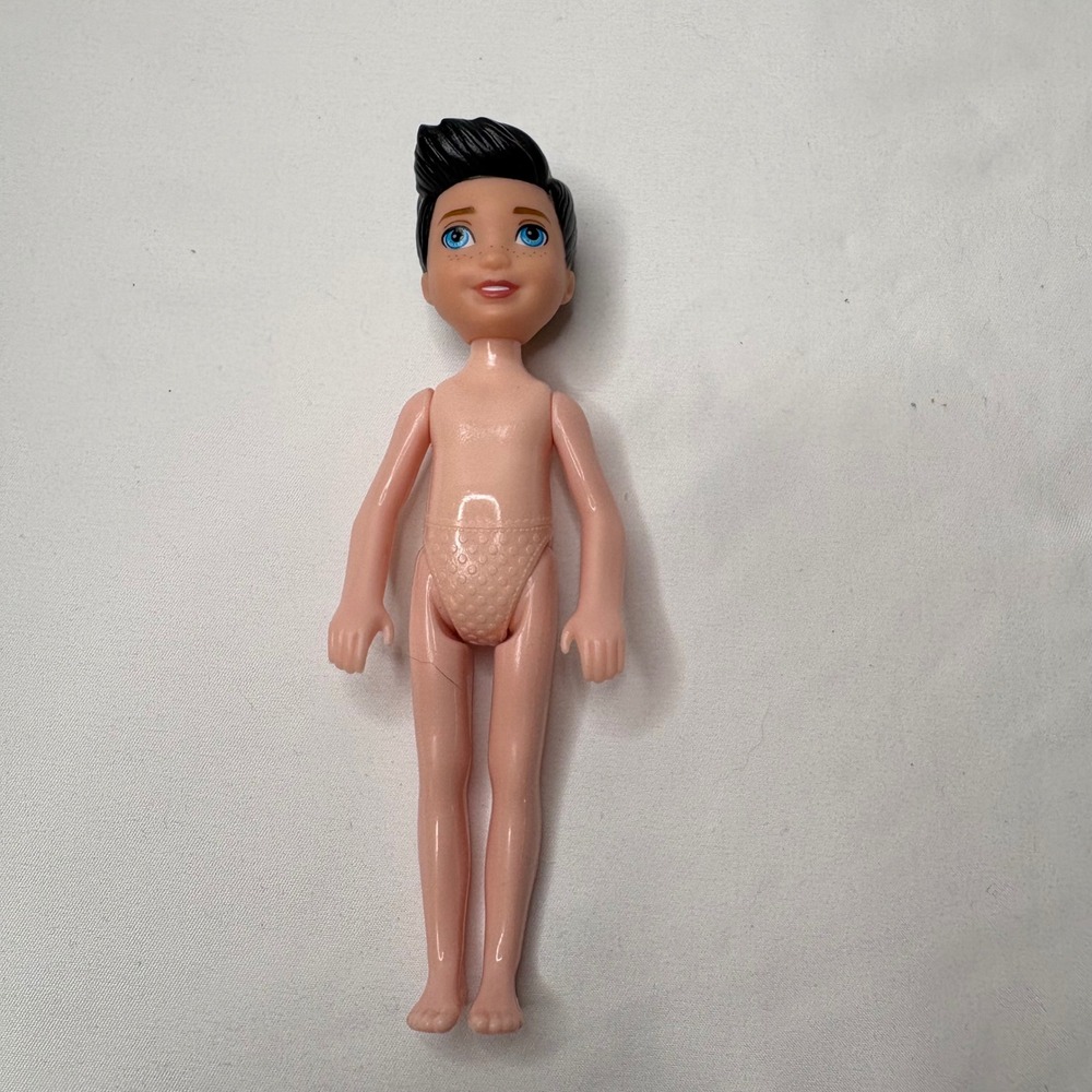 Barbie Chelsea Boy Doll Molded Black Hair Blue Eyes Freckles 5.5 Inch Figure